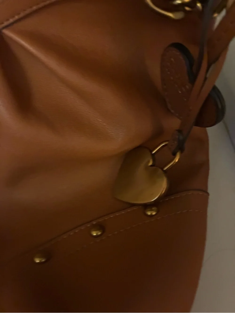 JUICY COUTURE Cognac Leather Hobo with Gold Accents.  NWOT